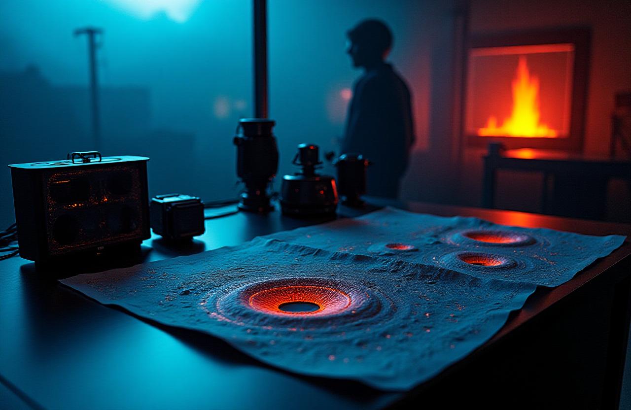 Expedition planning with topographic maps and volcanic gear